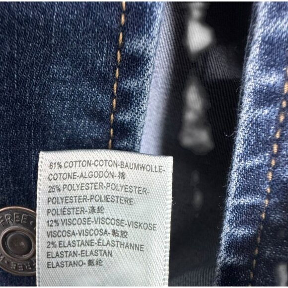 Free People Hearts Beat Stretch Denim Jumpsuit Coverall size XS flare legs - Picture 10 of 13